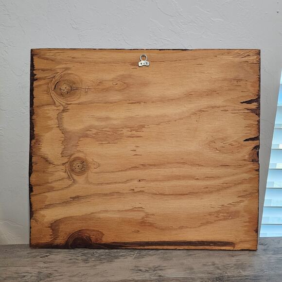 Vintage Cornucopia Wood Panel Picture 16" Thanksgiving Flowers Cottage 80s Fall - Picture 6 of 10